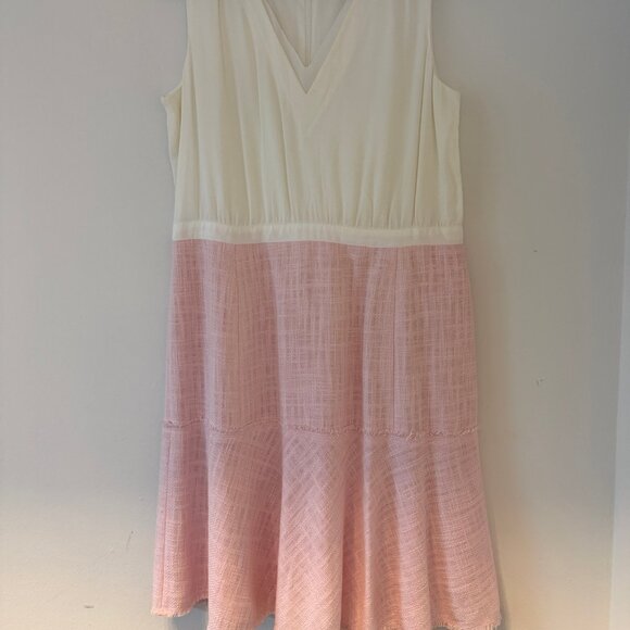 Karl Lagerfeld Pink & White Sleeveless A-Line Dress. Size 14 - Picture 1 of 4